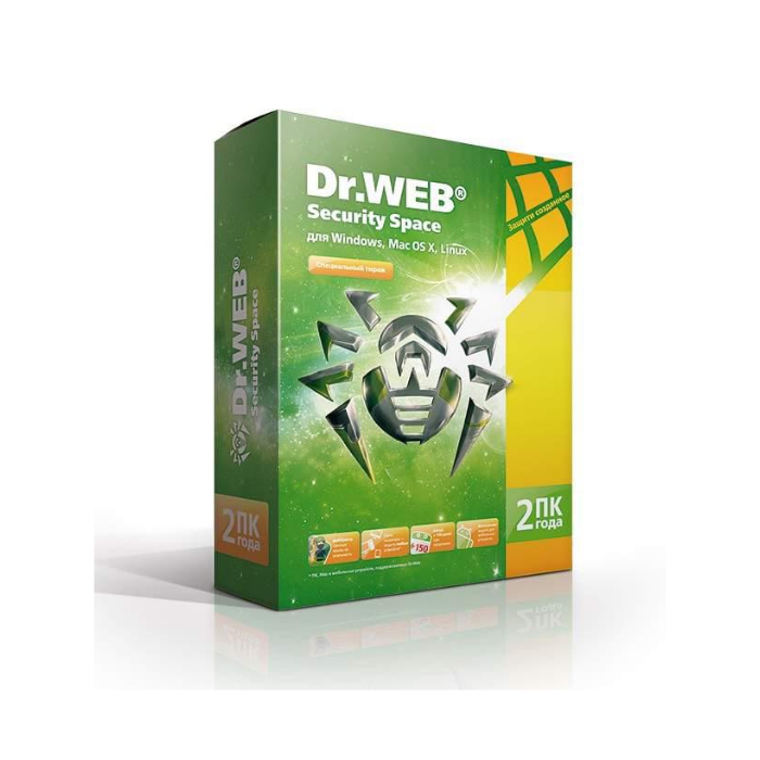 Антивирус Dr. Web Security Space КЗ Лицензия на 2 ПК на 2 года [LHW-BK-24M-2-A3]  / Красноярск / ТСЦ ПОРТ 