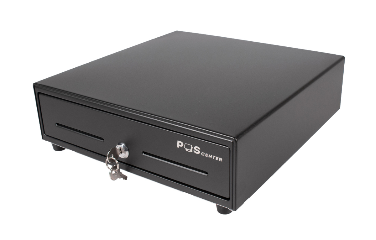 Денежный ящик Poscenter 13EM, механический, PUSH, черный (Уценка. Повреждена упаковка. Царапины)  / Красноярск / АСЦ ПОРТ