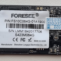 Накопитель SSD MSATA 64GB FORESEE для POS101/POS101-17 (P1-64